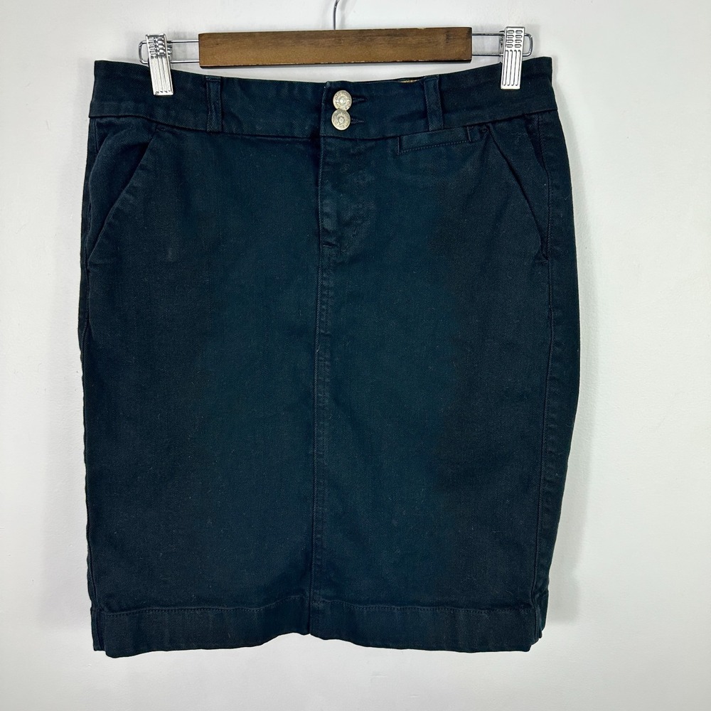 Vintage Old Navy Denim Pencil Skirt Black Women 6 Mini Retro 90s Boho Minimalist